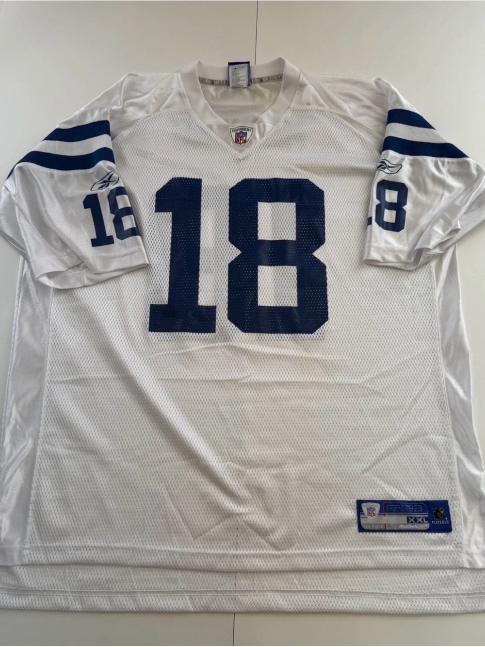 Reebok White & Navy Football Jersey #18 - Men’s XXL Peyton Manning